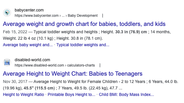 toddler height average: search term seo title example