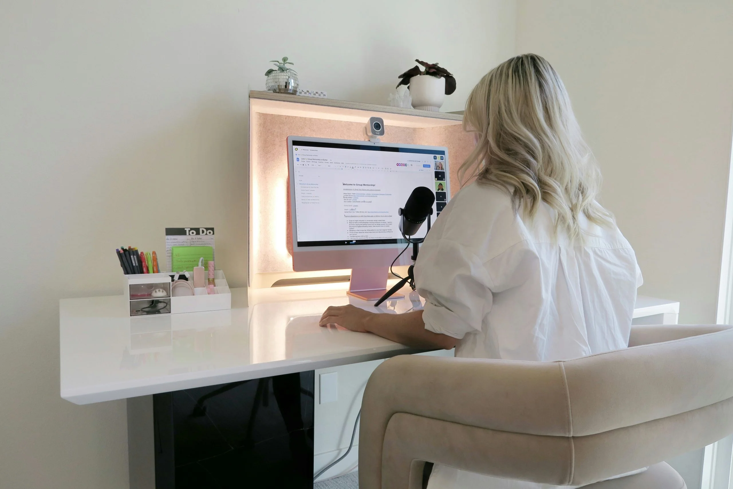 girl on computer working on a blog article